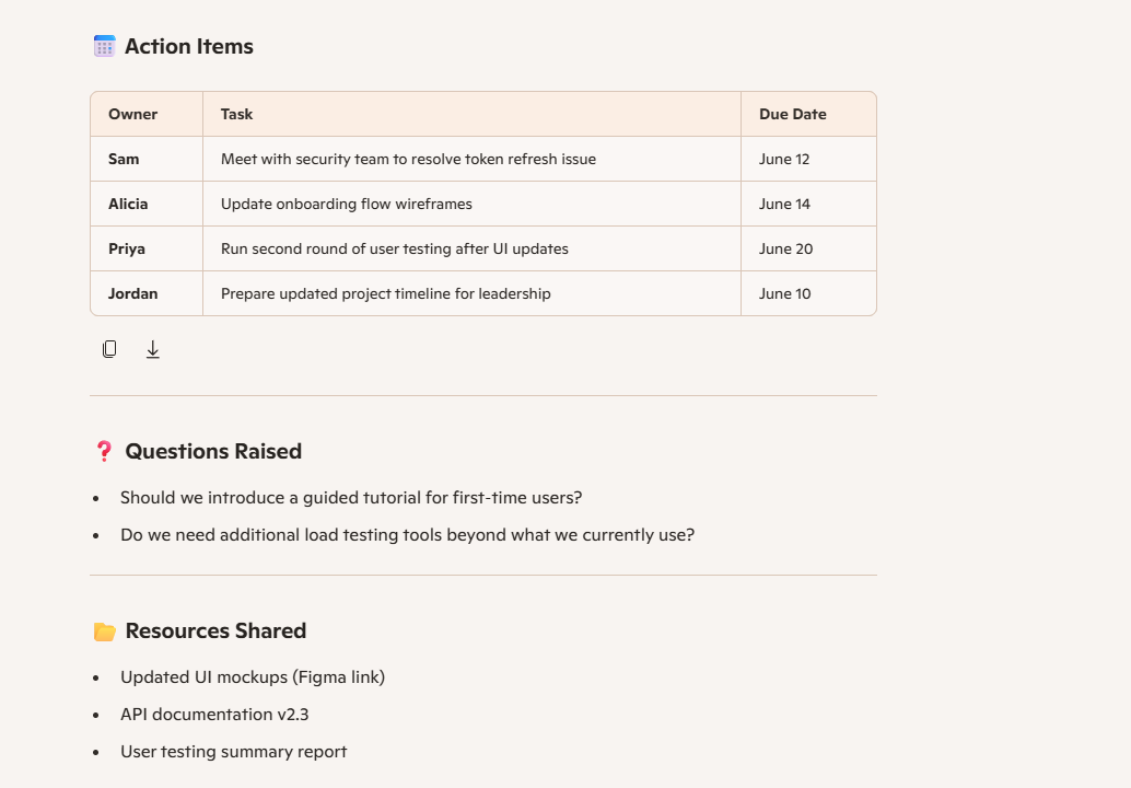 microsoft copilot teams meeting action items
